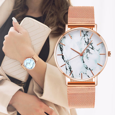 Rose Marble -Rose Gold Marble Female Wrist Watch